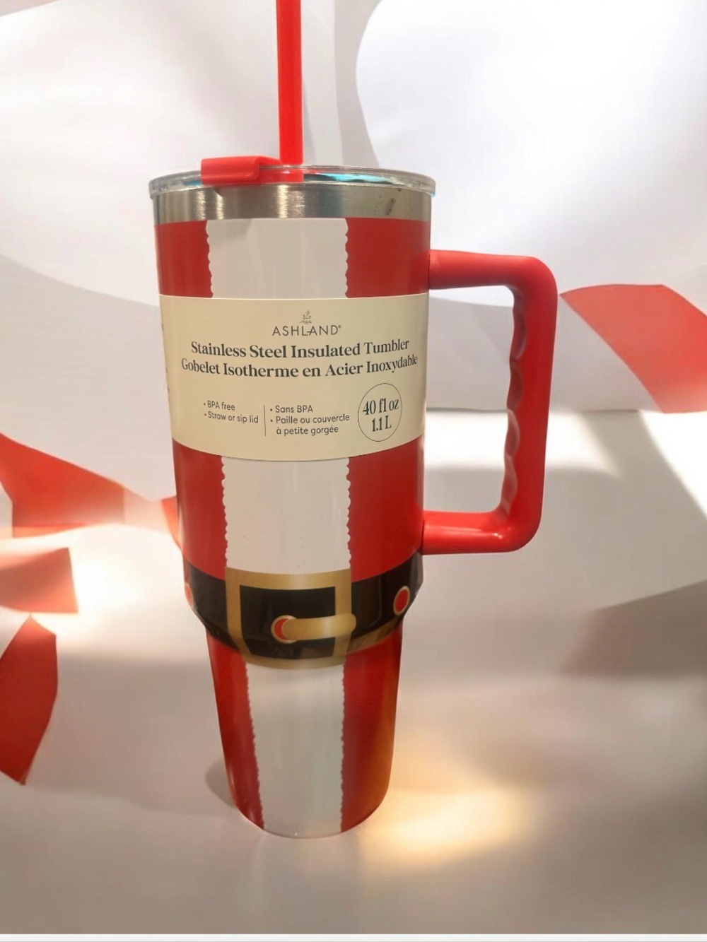Christmas Stainless Steel Insulated Tumbler with straw